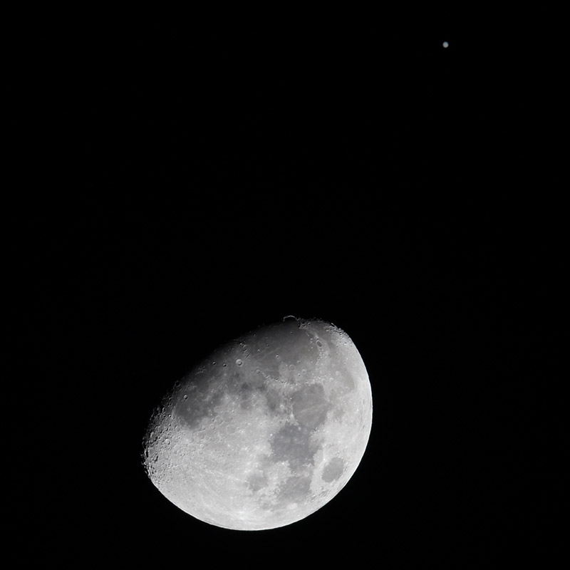 photo of Moon and Jupiter
taken on January 21, 2013